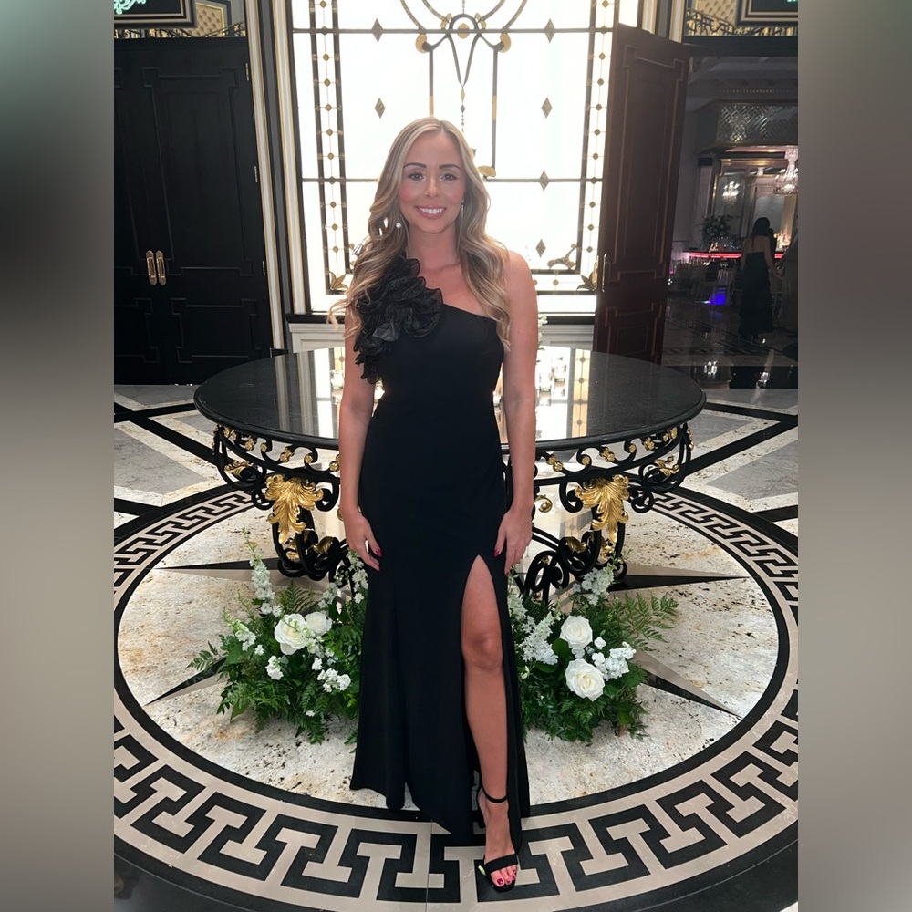 One Shoulder Black Dress